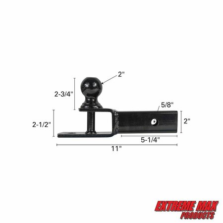 Extreme Max Extreme Max 5001.1383 3-in-1 ATV Ball Mount with 2" Ball - 2" Shank 5001.1383